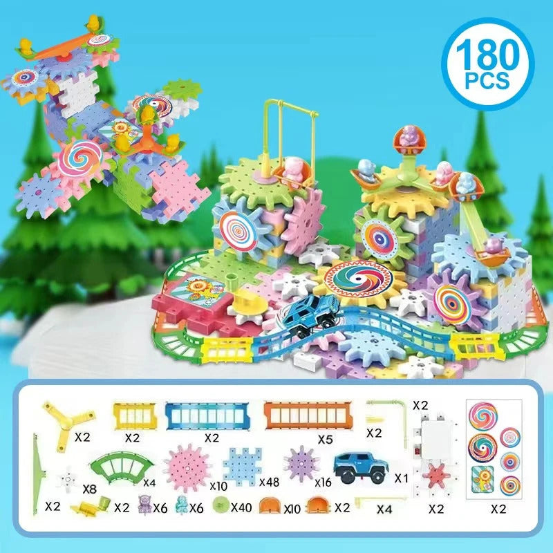 人気 83-263 PCS 電動ギア 3D パズル モデル構築キット