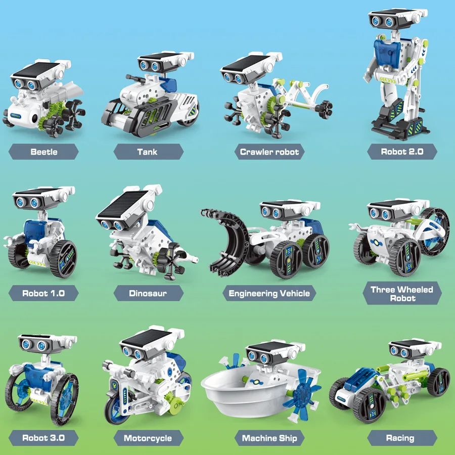 12 In 1 Solar Powered Robot Self-Assembly Toys