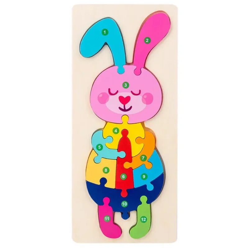 木製 3D 幼児用パズル 教育恐竜おもちゃ