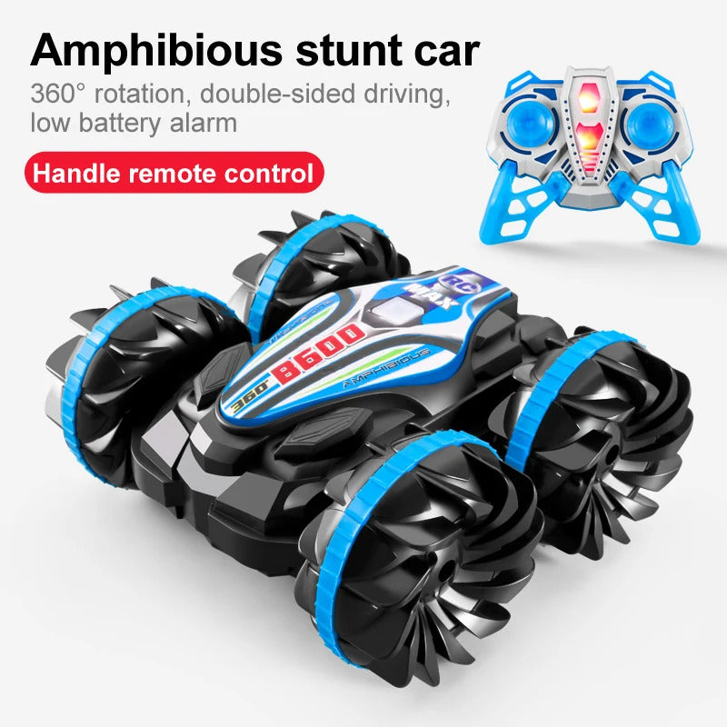 新しい LED 水陸両用 RC カー デュアル リモート コントロール 防水 スタント カー