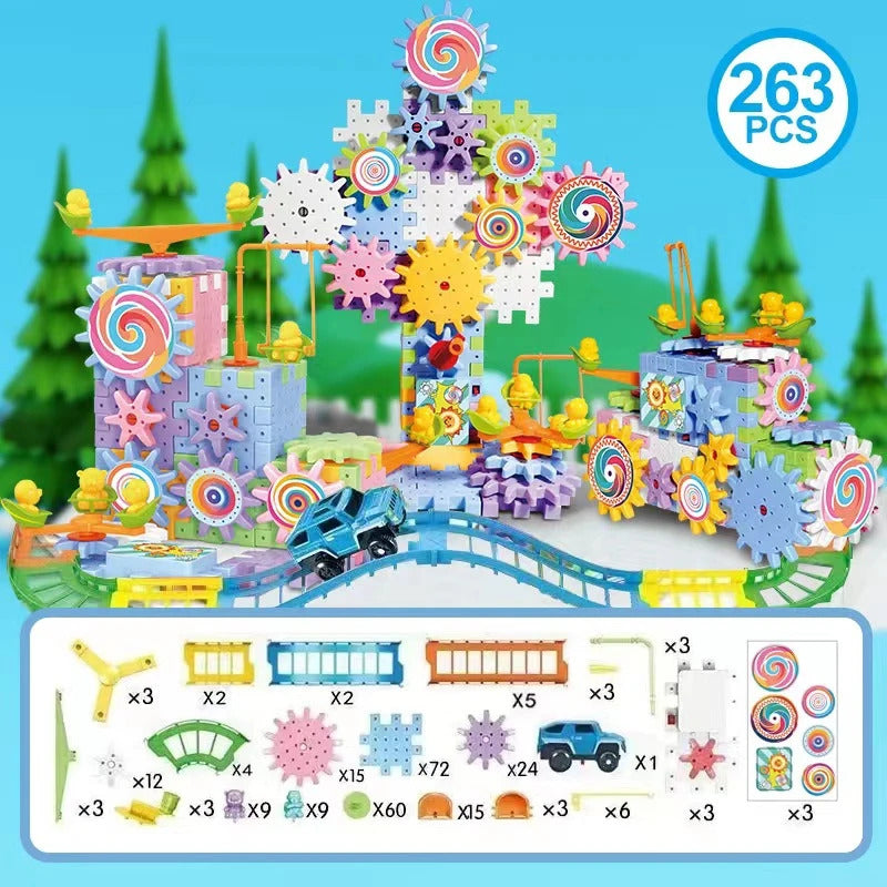 人気 83-263 PCS 電動ギア 3D パズル モデル構築キット
