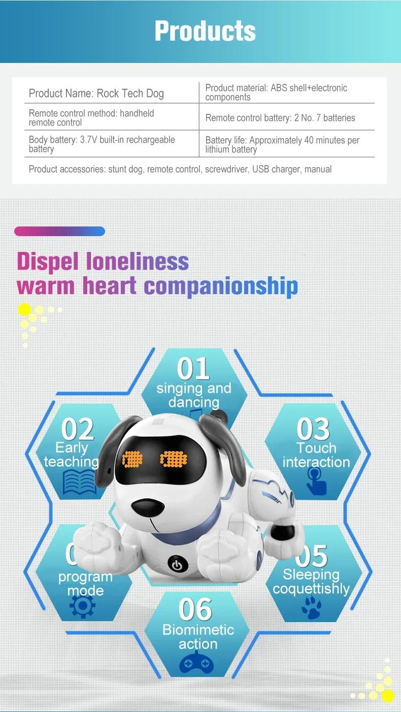 Intelligent Programmable Toys Remote Control Robotic Dog