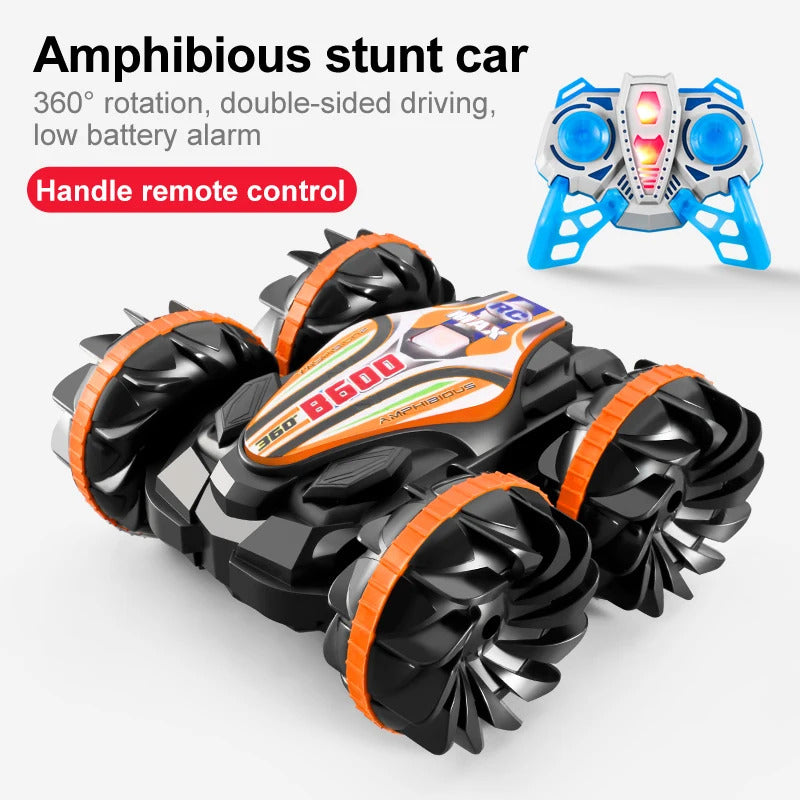 新しい LED 水陸両用 RC カー デュアル リモート コントロール 防水 スタント カー