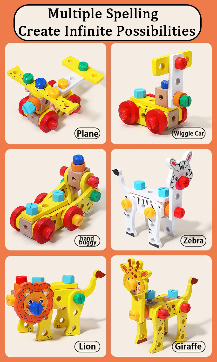 子供用木製ツールボックスクリエイティブプレイセット