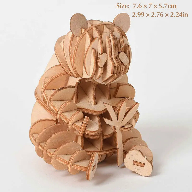 3D Wooden Animal Puzzle Toys Assembly Kit