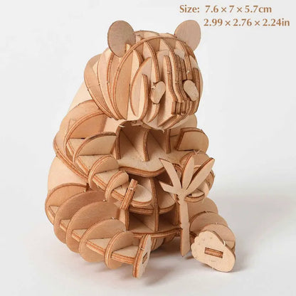 3D Wooden Animal Puzzle Toys Assembly Kit
