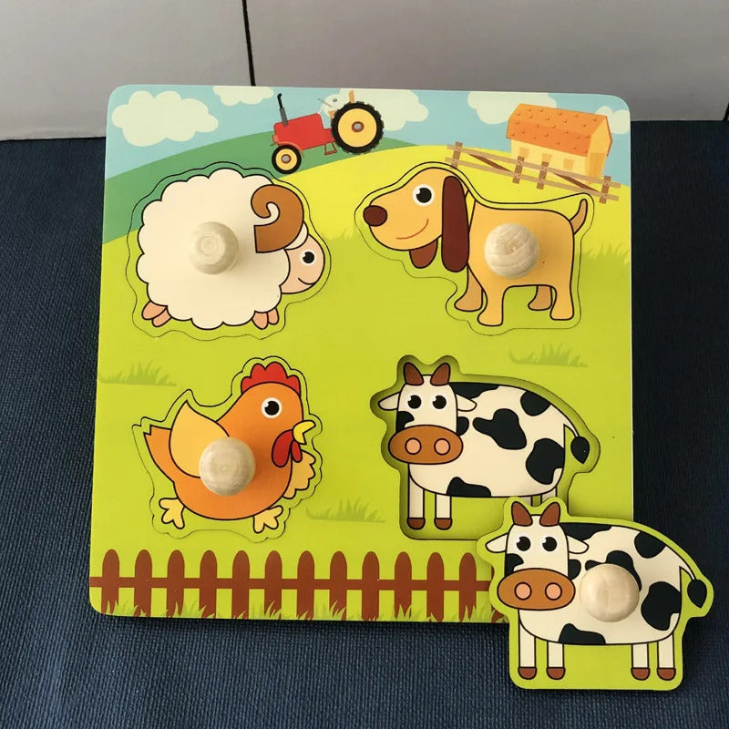 木製幼児用パズル 3Dパズル 知育玩具