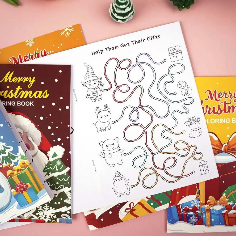 8PCS 高品質クリスマステーマ塗り絵