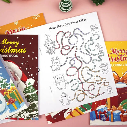 8PCS 高品質クリスマステーマ塗り絵