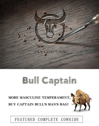 BULLCAPTAIN Genuine Leather Men's Waist Packs Phone Pouch Bags Waist Bag