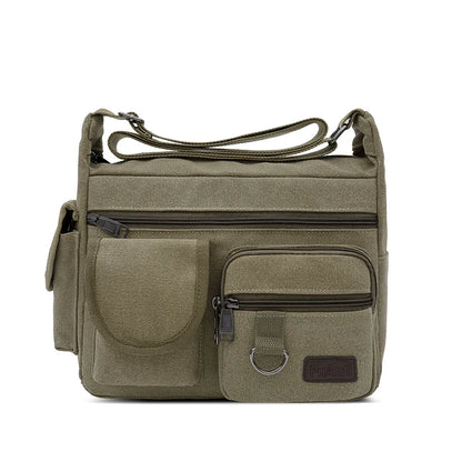 Canvas Messenger Bag for Men Vintage Water Resistant Waxed Crossbody bags