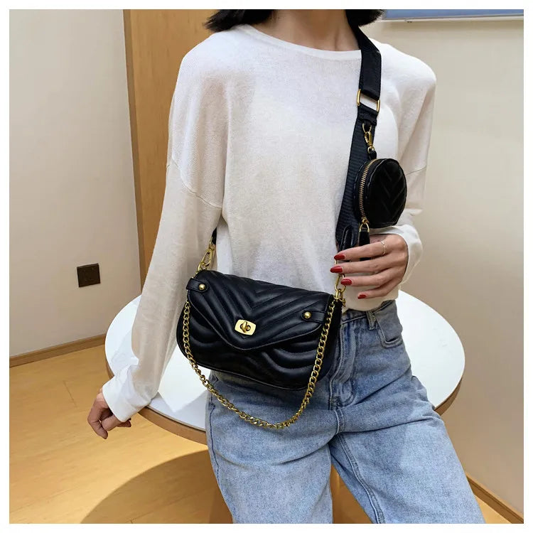 Small PU Leather Shoulder Bag For Women 2023 new purse and Handbags Female