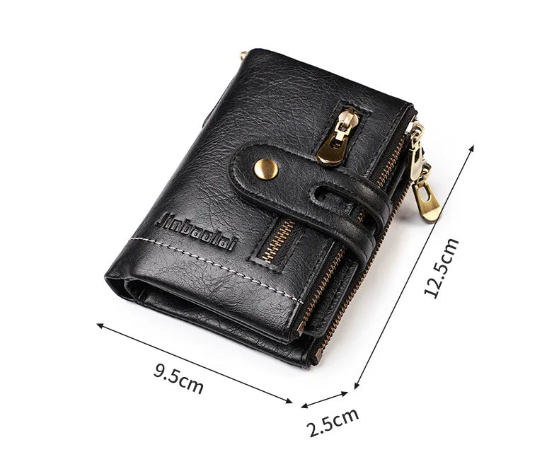 New Men Wallets Name PU Short Card Holder Chain Men Purse Brand Male wallet