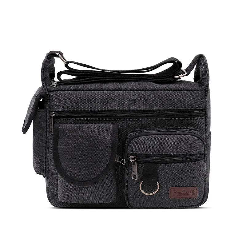 Canvas Messenger Bag for Men Vintage Water Resistant Waxed Crossbody bags