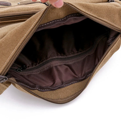 Canvas Messenger Bag for Men Vintage Water Resistant Waxed Crossbody bags
