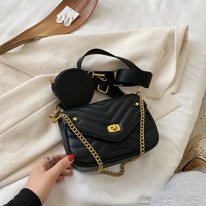 Small PU Leather Shoulder Bag For Women 2023 new purse and Handbags Female