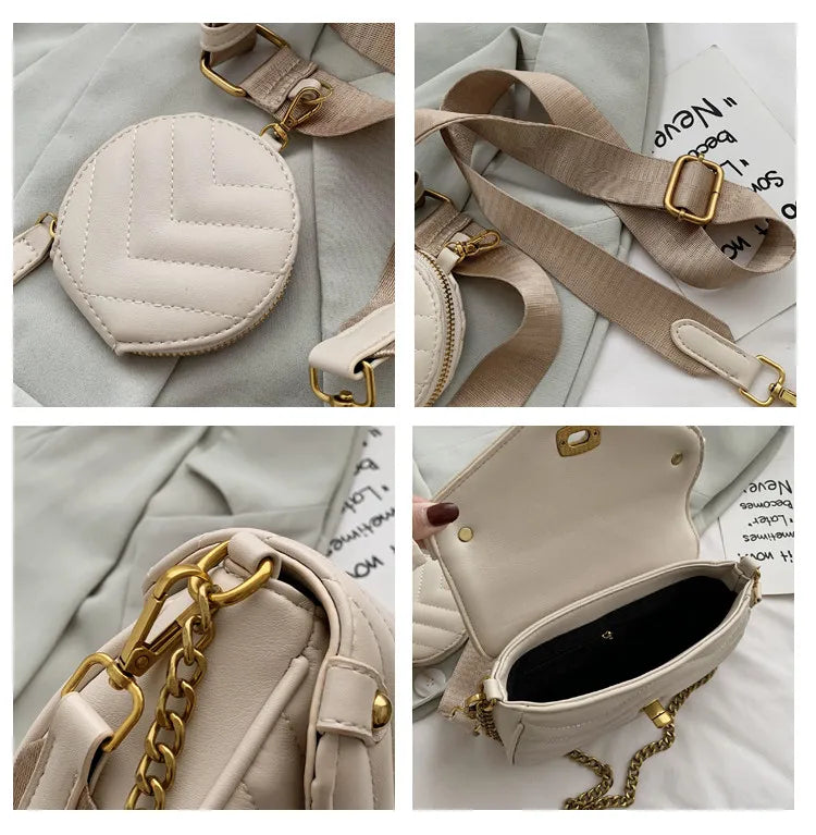 Small PU Leather Shoulder Bag For Women 2023 new purse and Handbags Female