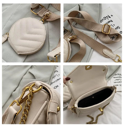 Small PU Leather Shoulder Bag For Women 2023 new purse and Handbags Female