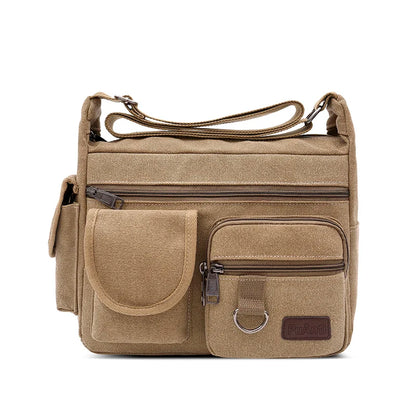Canvas Messenger Bag for Men Vintage Water Resistant Waxed Crossbody bags