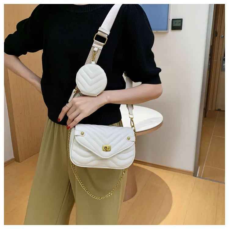 Small PU Leather Shoulder Bag For Women 2023 new purse and Handbags Female