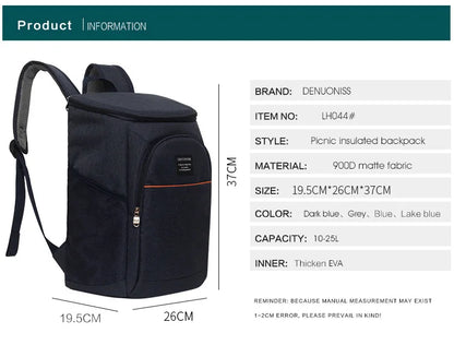 DENUONISS 20L Thermal Cooler Backpack Multi layered Insulated Backpack