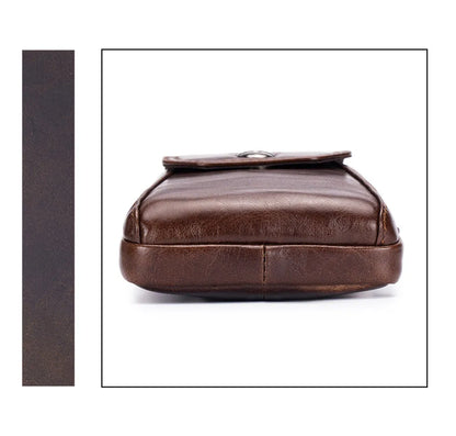 BULLCAPTAIN Genuine Leather Men's Waist Packs Phone Pouch Bags Waist Bag