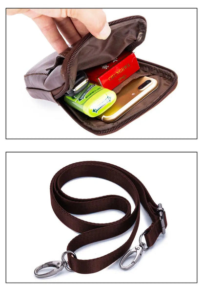 BULLCAPTAIN Genuine Leather Men's Waist Packs Phone Pouch Bags Waist Bag