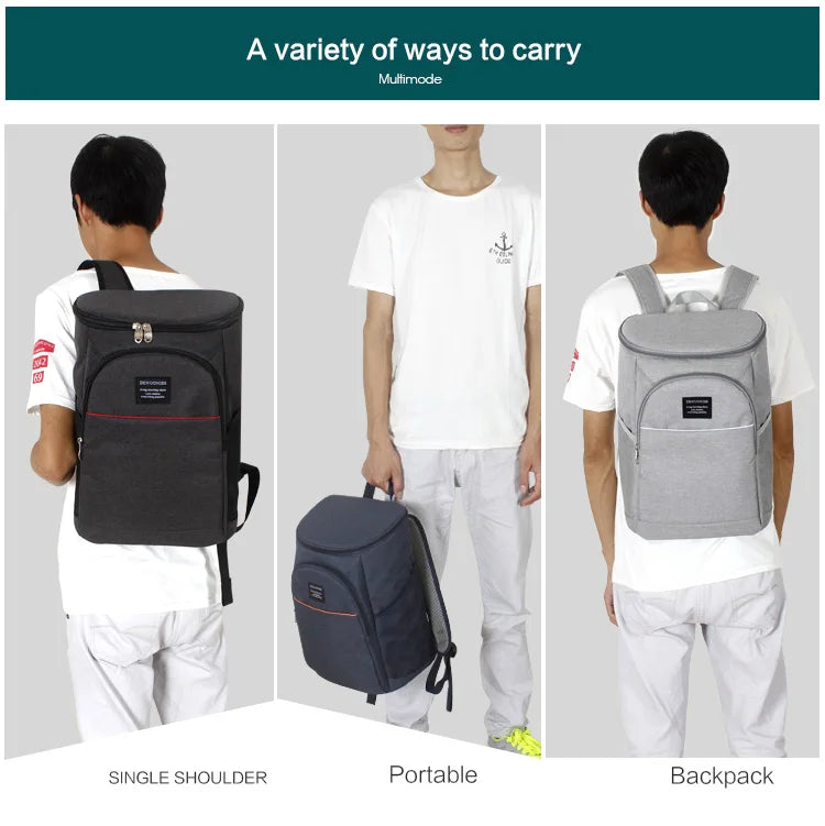 DENUONISS 20L Thermal Cooler Backpack Multi layered Insulated Backpack Waterproof Leak proof Bag Picnic Outdoor &Bottle Opener