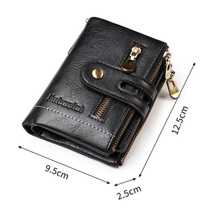New Men Wallets Name PU Short Card Holder Chain Men Purse Brand Male wallet