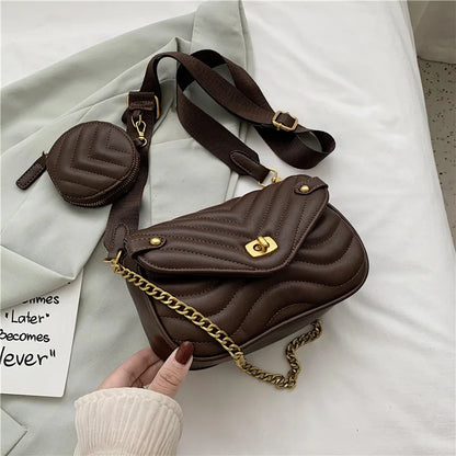 Small PU Leather Shoulder Bag For Women 2023 new purse and Handbags Female