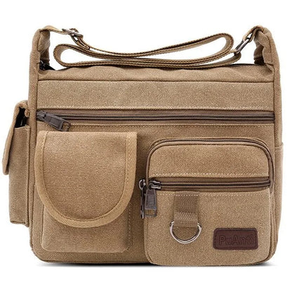Canvas Messenger Bag for Men Vintage Water Resistant Waxed Crossbody bags