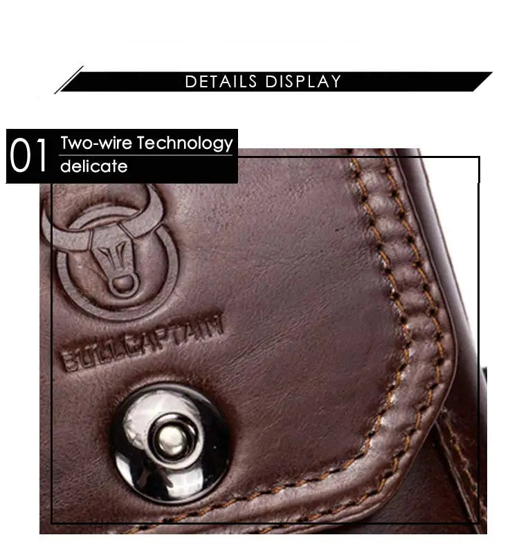 BULLCAPTAIN Genuine Leather Men's Waist Packs Phone Pouch Bags Waist Bag