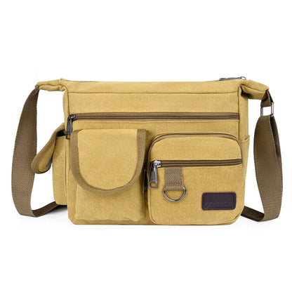 Canvas Messenger Bag for Men Vintage Water Resistant Waxed Crossbody bags