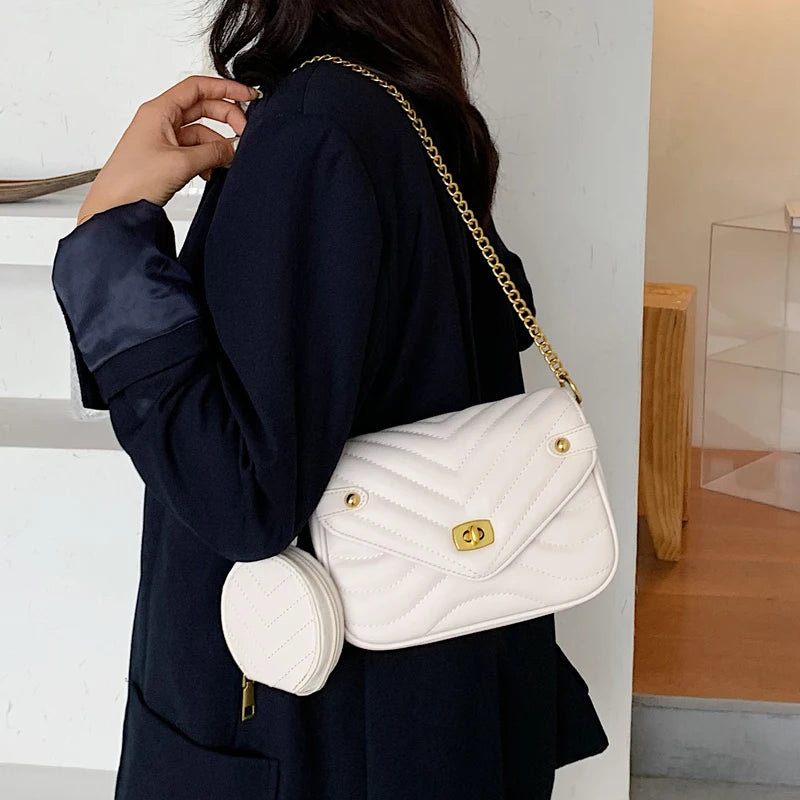 Small PU Leather Shoulder Bag For Women 2023 new purse and Handbags Female