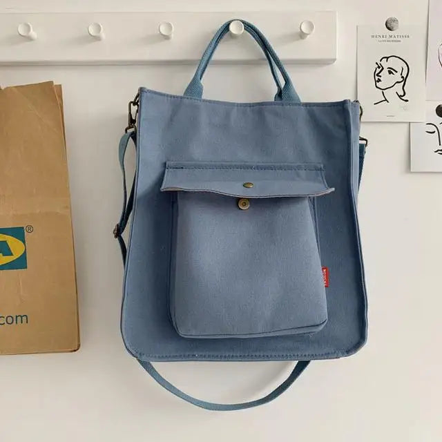 Corduroy Shoulder Bag Women Vintage Shopping Bags Zipper Girls Student