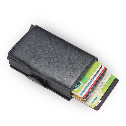 Rfid Blocking Protection Men id Credit Card Holder Wallet Leather Metal