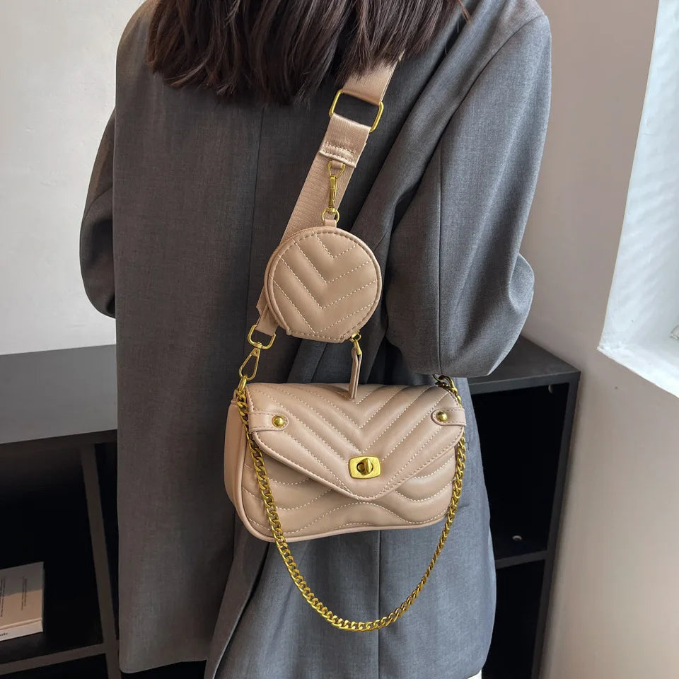 Small PU Leather Shoulder Bag For Women 2023 new purse and Handbags Female
