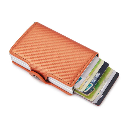 Rfid Blocking Protection Men id Credit Card Holder Wallet Leather Metal