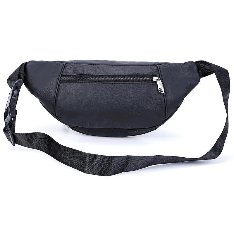 Fashion Men Genuine Leather Fanny Bag for Phone Pouch Male Leather