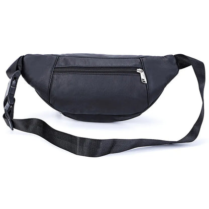 Fashion Men Genuine Leather Fanny Bag for Phone Pouch Male Leather