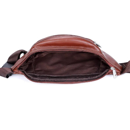 Fashion Men Genuine Leather Fanny Bag for Phone Pouch Male Leather