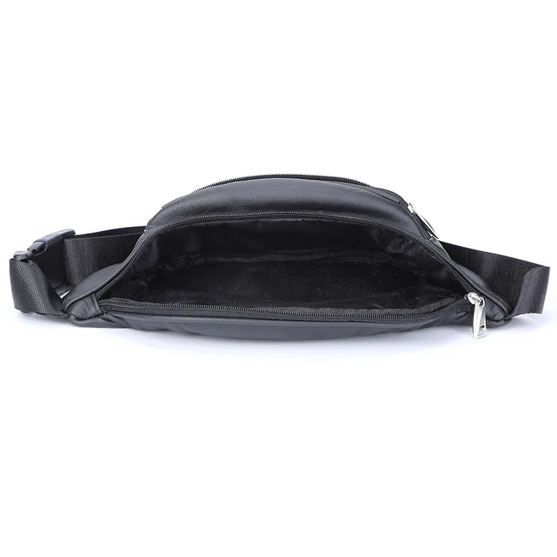 Fashion Men Genuine Leather Fanny Bag for Phone Pouch Male Leather