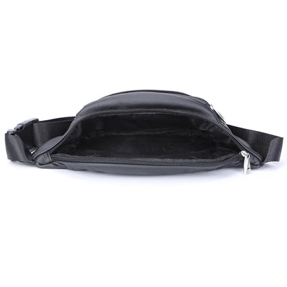 Fashion Men Genuine Leather Fanny Bag for Phone Pouch Male Leather