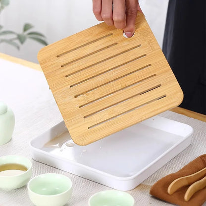1Set, Chinese Tea Travel Tea Set Kung Fu Tea Set Ceramic Portable Teapot Teaset Gaiwan Tea Cups of Tea Ceremony Tea Tool