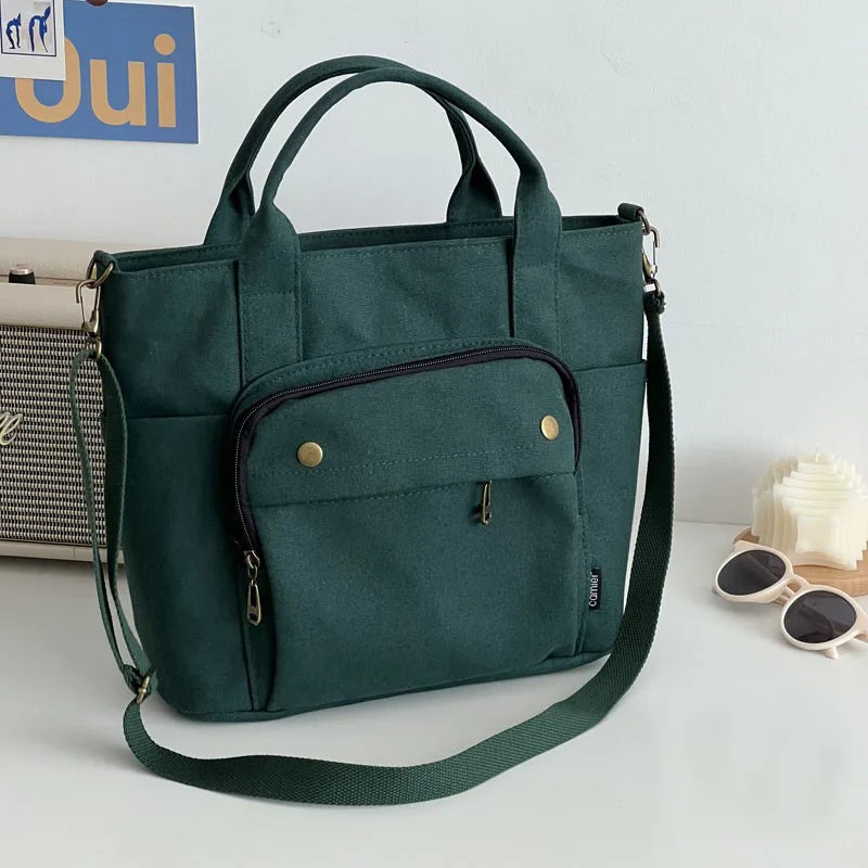 Corduroy Shoulder Bag Women Vintage Shopping Bags Zipper Girls Student
