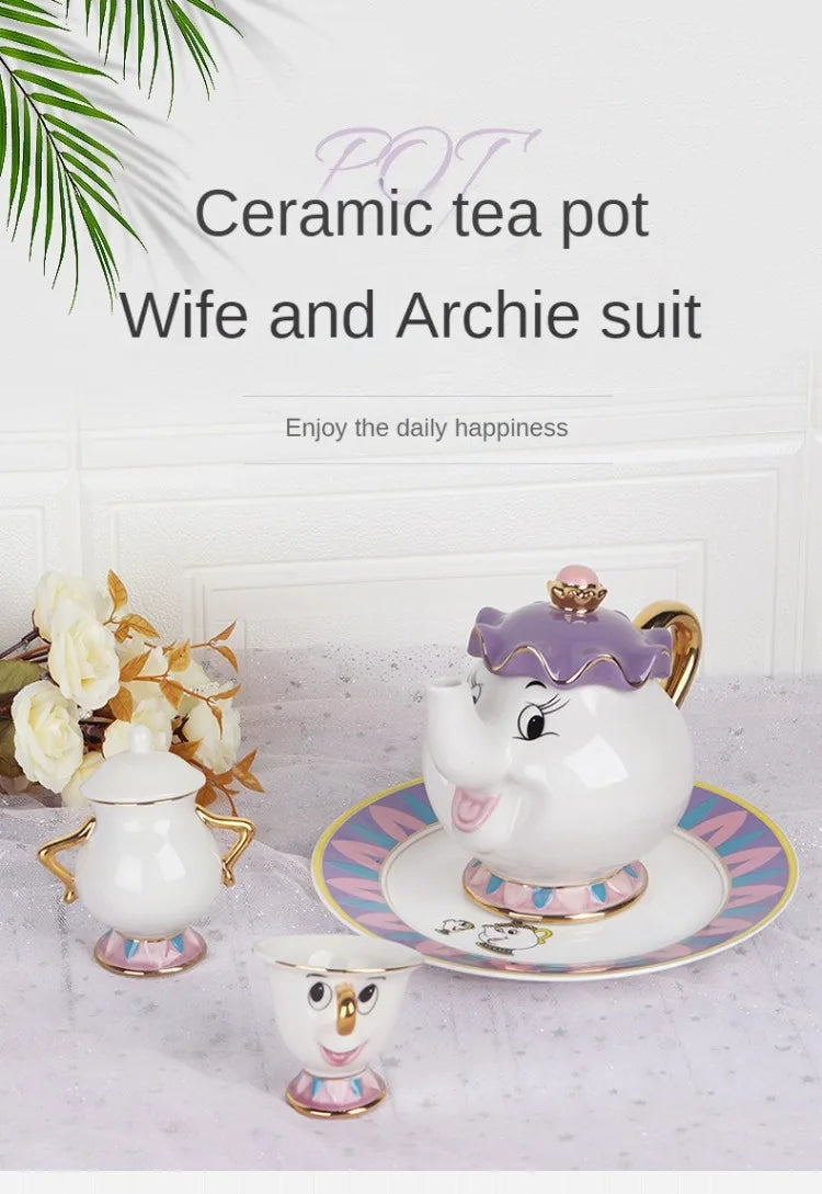 Cute Cartoon Teapot Set Ceramic Coffee Pots Mug Home Decoration One