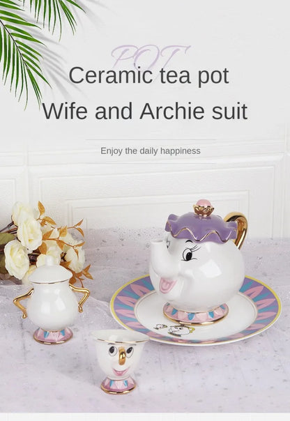 Cute Cartoon Teapot Set Ceramic Coffee Pots Mug Home Decoration One