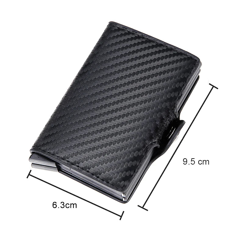 Rfid Blocking Protection Men id Credit Card Holder Wallet Leather Metal