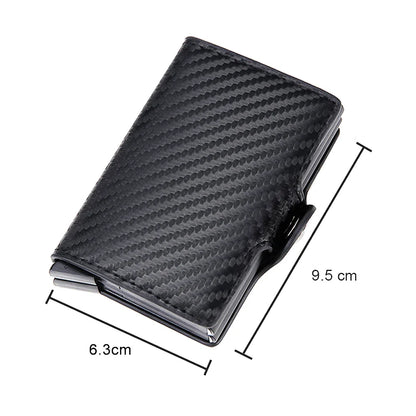 Rfid Blocking Protection Men id Credit Card Holder Wallet Leather Metal