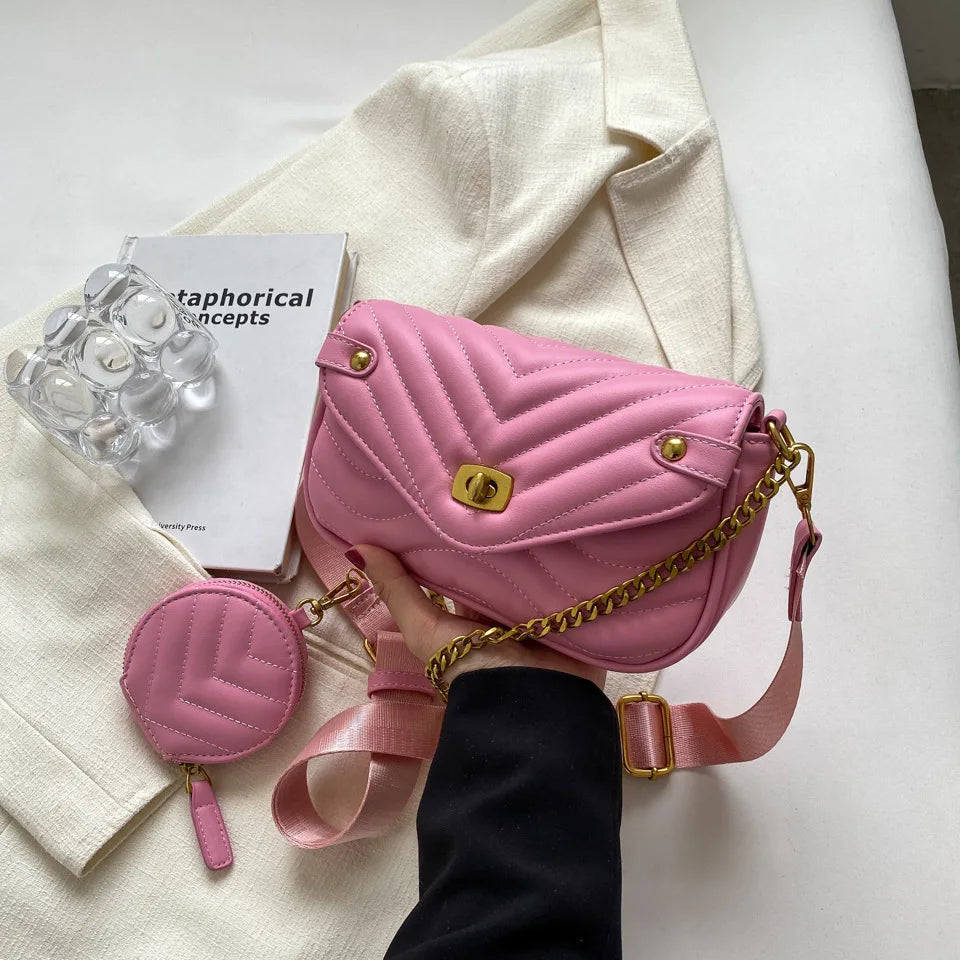 Small PU Leather Shoulder Bag For Women 2023 new purse and Handbags Female